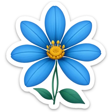 Flor azul com detalhes vivos emoji sticker