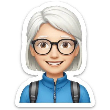 climber woman with white hair and glassess sticker