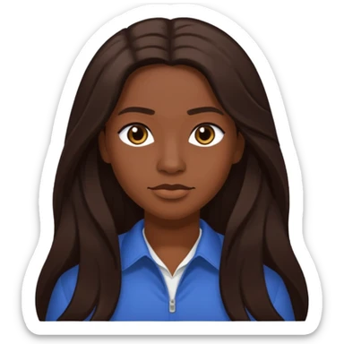 D.Woods of Dainty Kane with long dark brown hair, medium dark skin sticker