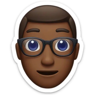 guy with brown skin with two blueberries on his eyes, behind glasses sticker