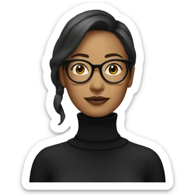 woman in glasses and black turtleneck sticker