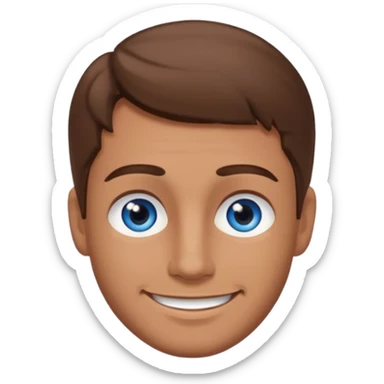 dad with brown hair and blue eyes emoji sticker