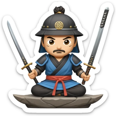 A Japanese stone forge with a sword sticker