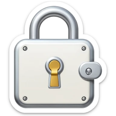 flat, 2d, white, solid fill, locked lock icon sticker