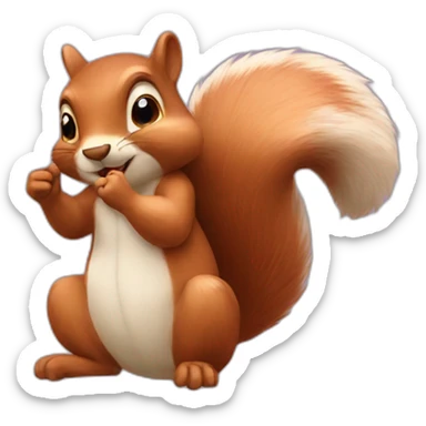 squirrel blow kiss sticker