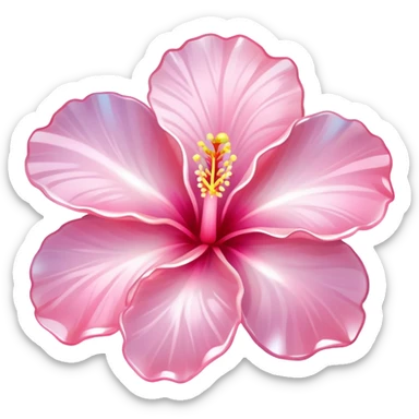 Pink Opal crystal hibiscus flower sticker