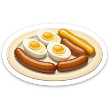 Two boiled egg and two breakfast sausages  sticker