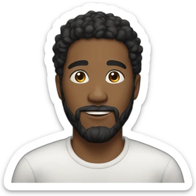 young black men in 25 years old withe black hair and barbe sticker