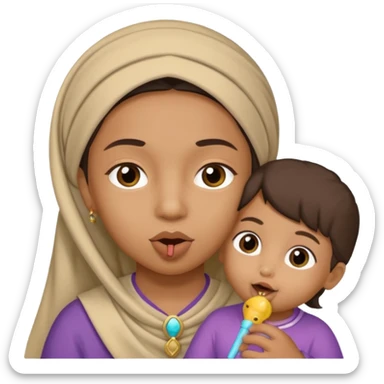 Muhhamad and Aisha Muhhamad old man little girl with binkie in mouth sticker