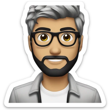 zayn malik with black beard and glasses sticker
