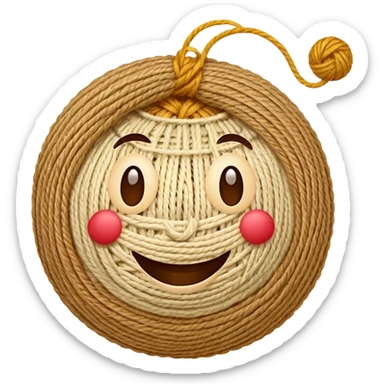 Face on yarn ball smiling sticker