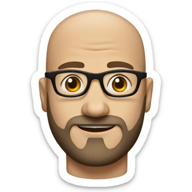 Bald  dad with glasses and a short beard  sticker