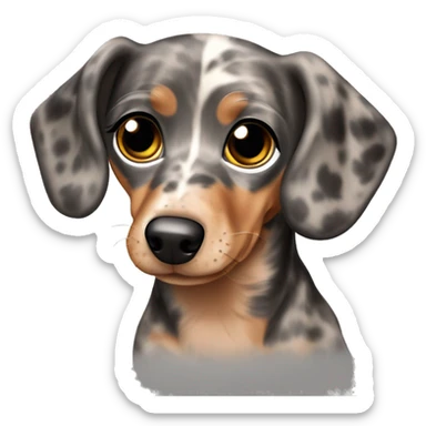 Tan merle mini dachshund sticker