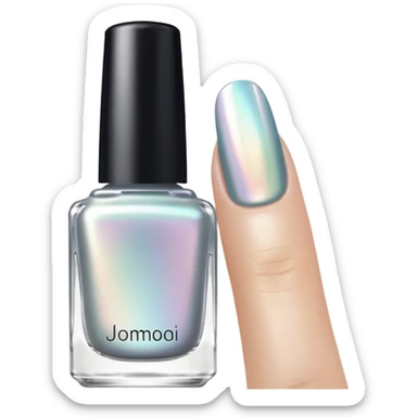 Colorshifting silver, beautiful opalescent, pearlescent effect Nail polish, translucent bottle sticker