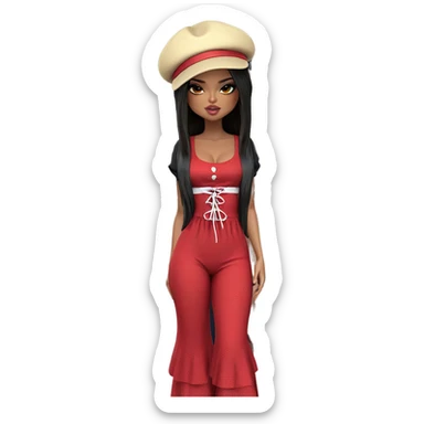 dark beauty with hat sticker