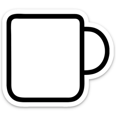 coffee mug, modern icon style, bold outline, minimal color sticker