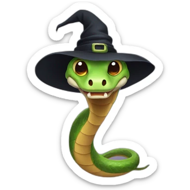 Snake with witch hat sticker