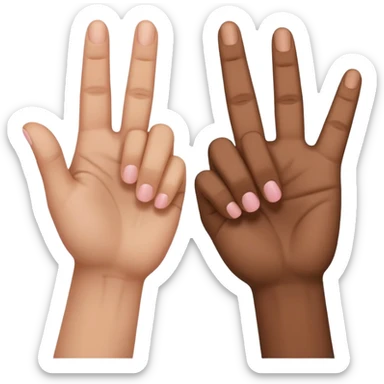 Yvl handsign two hands interlocking doing the same sign at the pinkey finger sticker