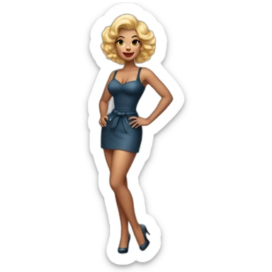 pinup woman full body sticker