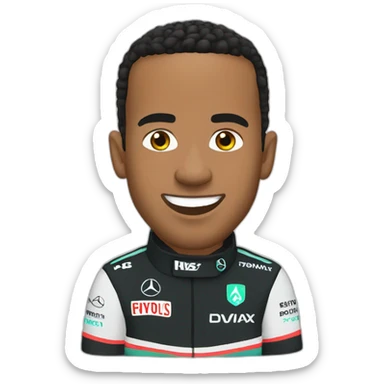 lewis hamilton with a hi caption sticker