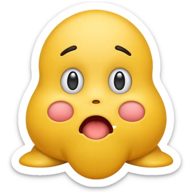 yellow emoji with butt pooping sticker