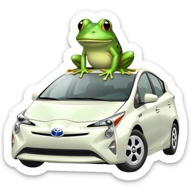 White 2024 Prius and a frog sticker