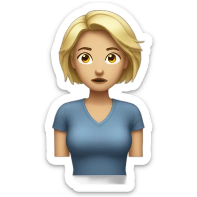 Woman feeling tired and irritable sticker
