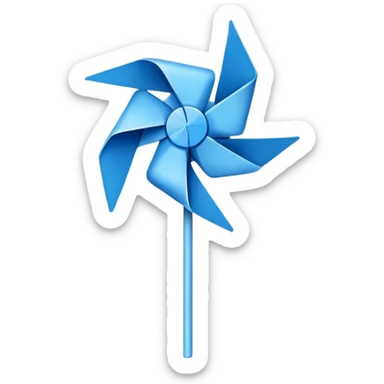 simple blue pinwheel sticker