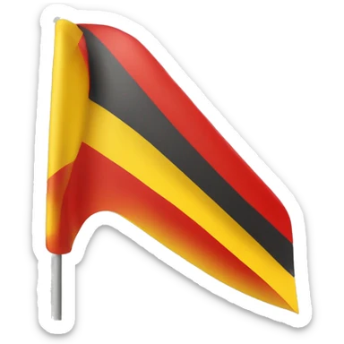 Una bandiera con un triangolo inferiore rosso e uno superiore giallo con la triscele al centro  sticker