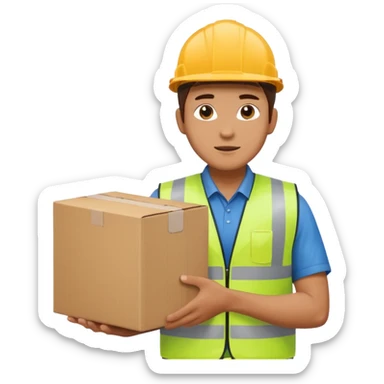 create a realistic emoji of a logistic worker in different weather situuations sticker