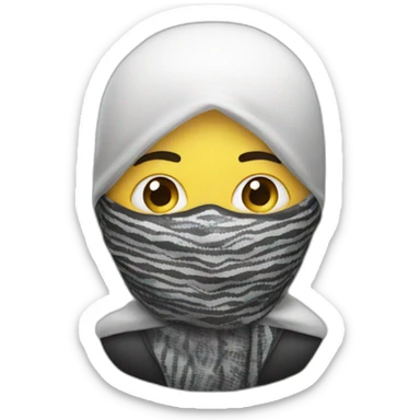A person masked with a keffiyeh  sticker