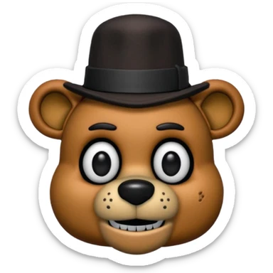 Freddy Fazbear with black and tiny hat from Five Nights At Freddy's Movie sticker