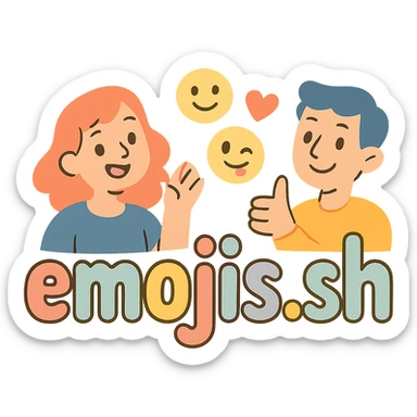 the text 'emojis.sh' in a soft, pastel cartoon style with gentle colors sticker