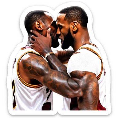 LeBron James kiss LeBron James sticker