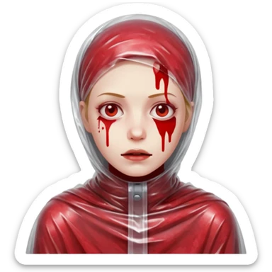 bloody body wrapped in plastic wrap sticker