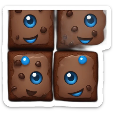 Brownie with blue eyes sticker
