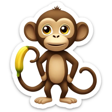 Monkey with a banana ￼ sticker