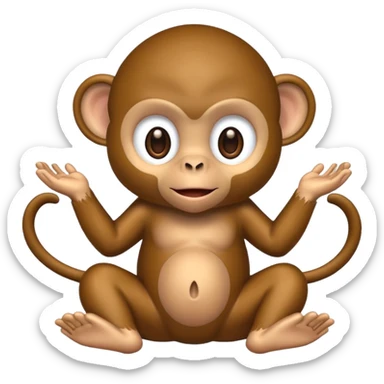 Monkey with baby oil sticker