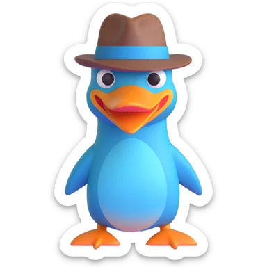 Perry the Platypus with fedora hat sticker