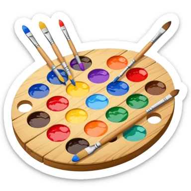 Palette with brushes sticker