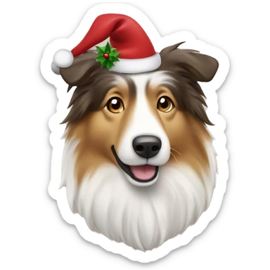 Shetland sheep dog Christmas  sticker