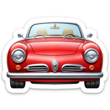 front view classic red convertible sticker