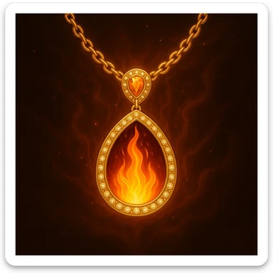 Replace the dark void with a small, powerful flame inside the pendant sticker