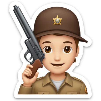 Smiling with gun to head sticker