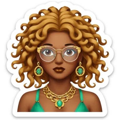 brownie Medusa Versace with glasses  sticker