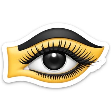 A 2d standard eyelash to hide passwords emoji sticker