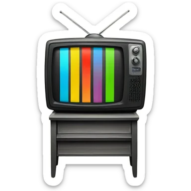 Television with vertical colors bars sticker
