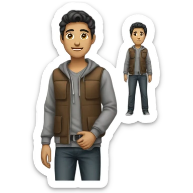 estudiante de 18 años cuerpo completo sticker