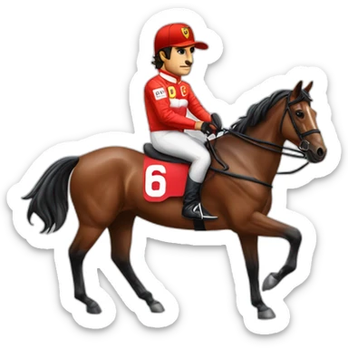 Carlos Sainz in a Ferrari horse sticker