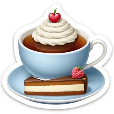 Tea and cake sticker